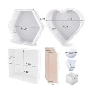 Kit de 3 moldes de resina grandes incluye hexágono_2