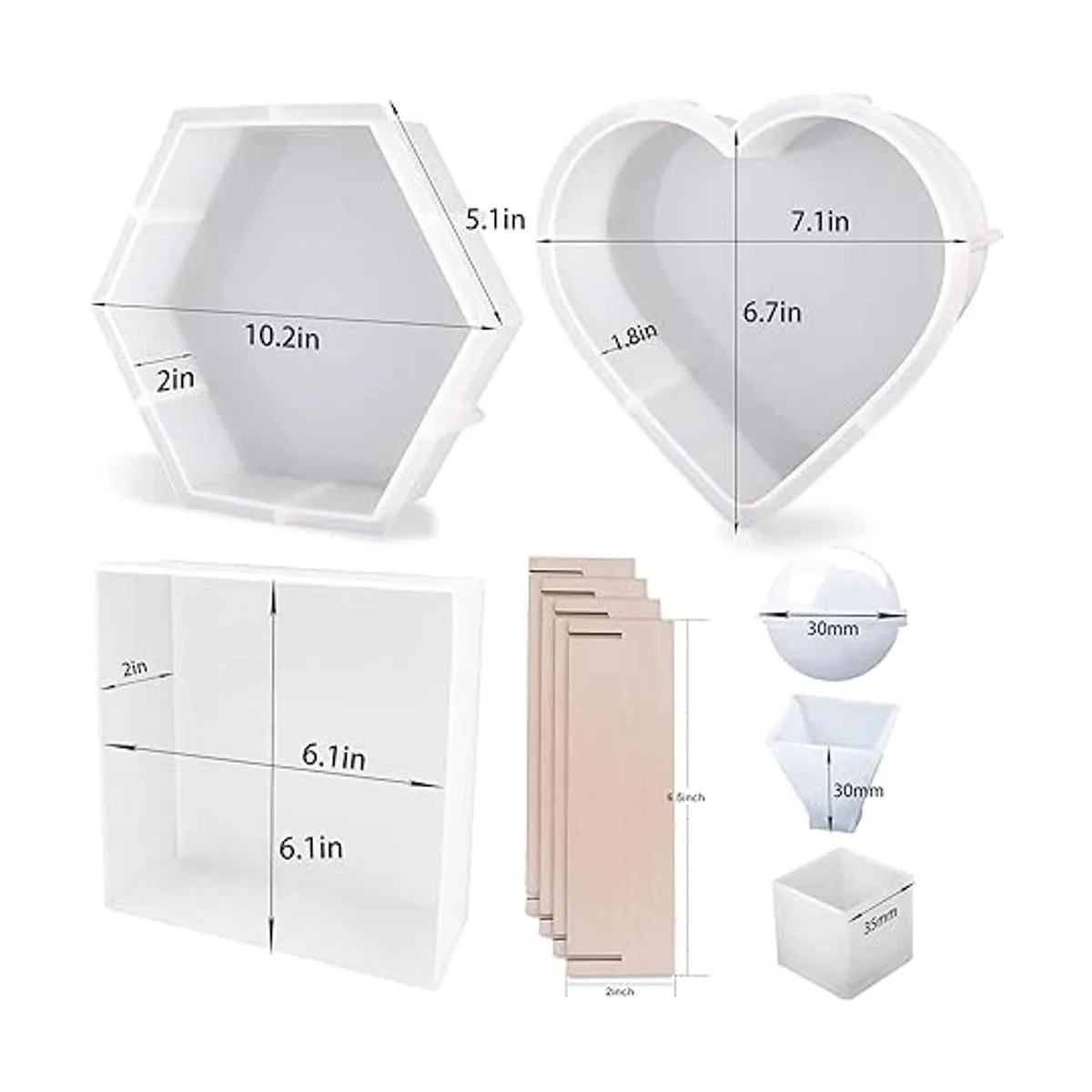 Kit de 3 moldes de resina grandes incluye hexágono_2