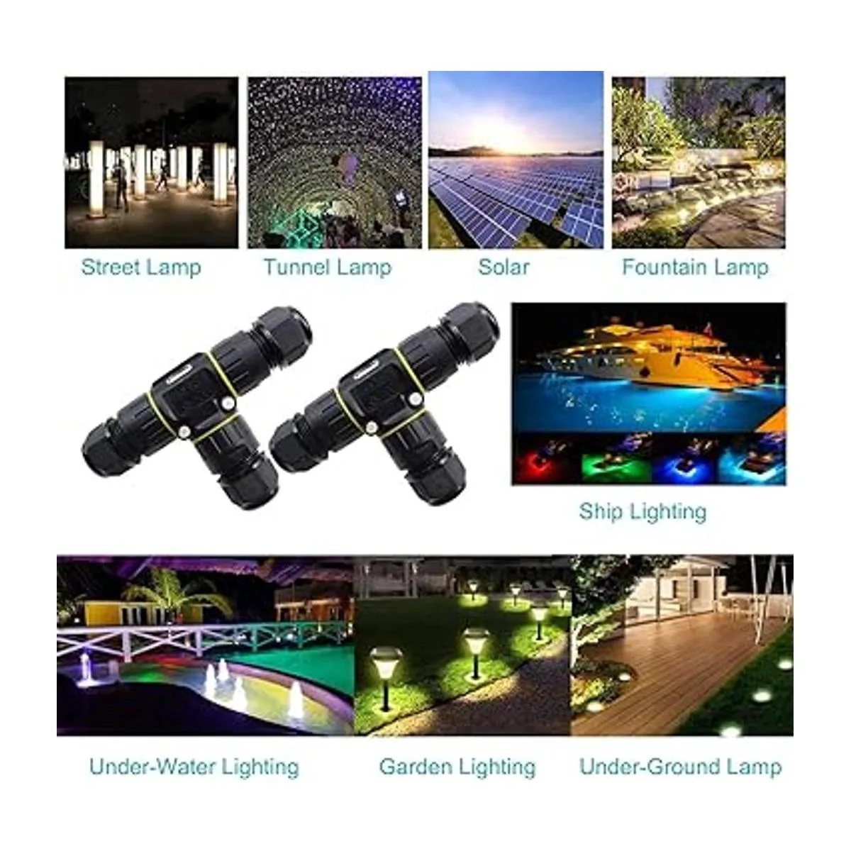 Conector de cable impermeable IP68 de 3 canales 3 polos_7