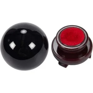 Esfera pequeña de bola de cristal de obsidiana negra con_3