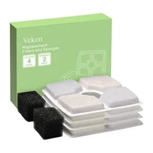 Veken Paquete de 4 filtros de repuesto y 2 esponjas de_1