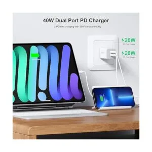 Cargador de pared USB C de 40 W 1 paquete de doble puerto_2