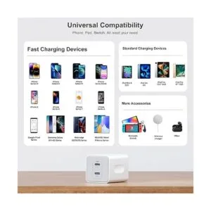 Cargador de pared USB C de 40 W 1 paquete de doble puerto_3