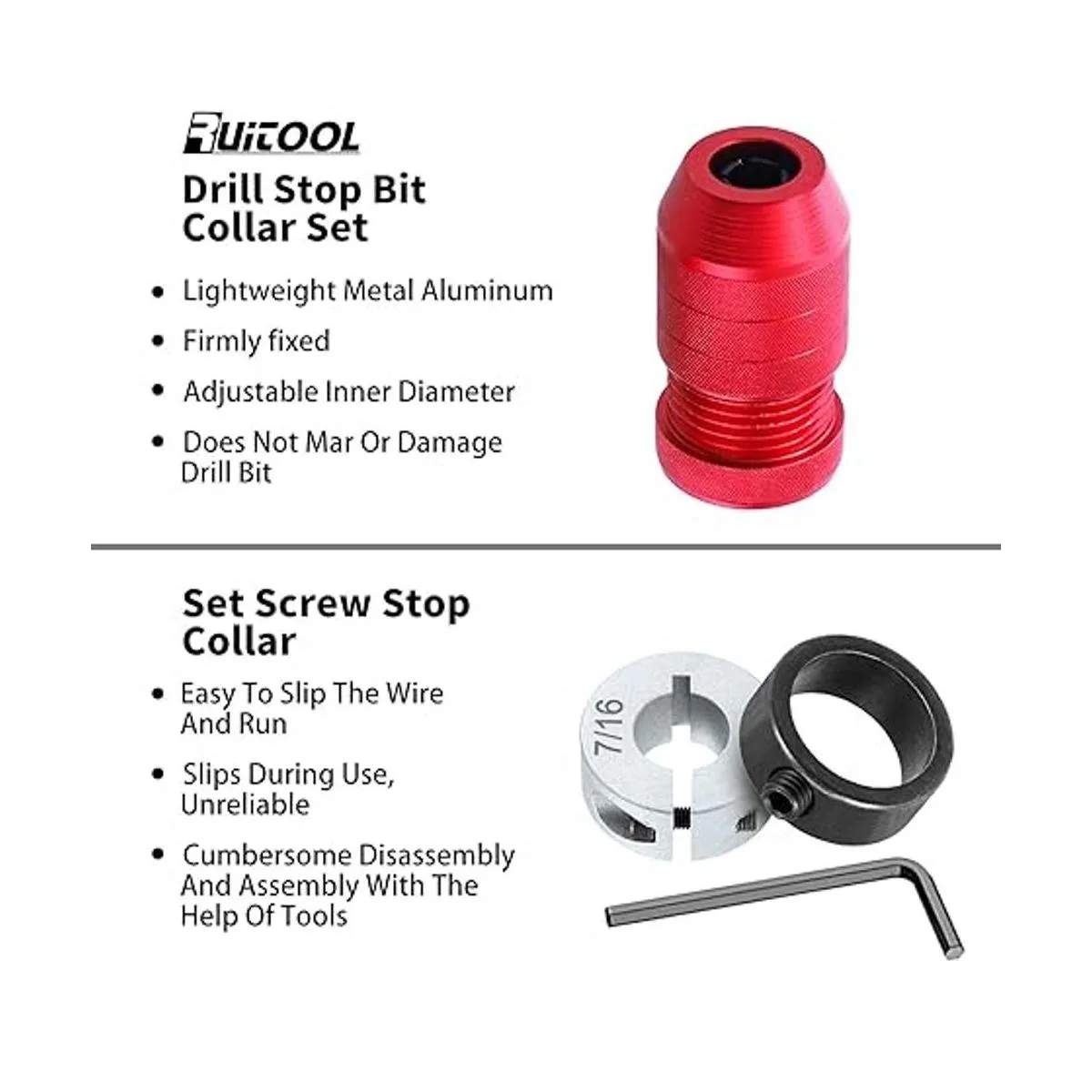 Ruitool Tope de profundidad de taladro para brocas tope_2