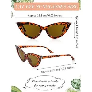 8 pares de lentes de sol retro de ojo de gato vintage_2