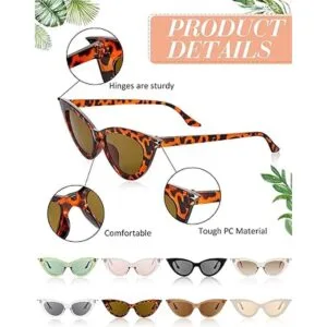 8 pares de lentes de sol retro de ojo de gato vintage_3