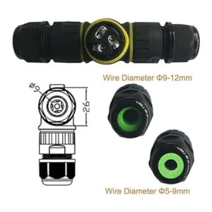 Conector de cable impermeable IP68 de 3 canales 3 polos_4