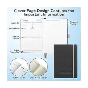 Cuaderno de reuniones con artículos de acción de HUSTLE_3