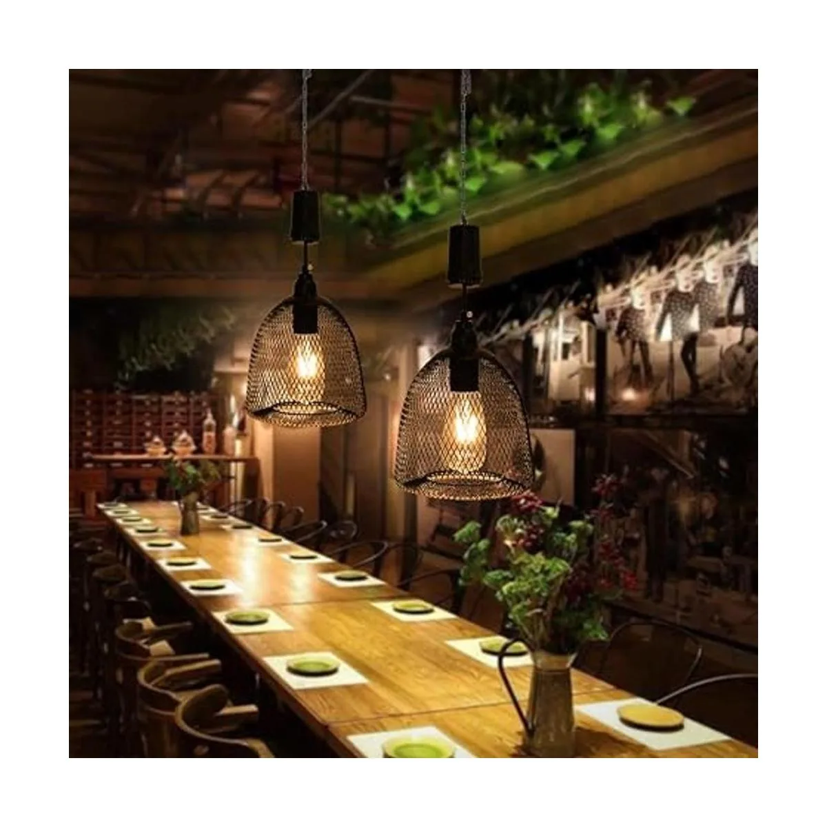 Lámpara colgante con pilas lámpara de decoración retro_5