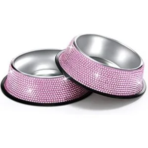 SAVORI Cuencos para perros pequeños rosados hechos a_1