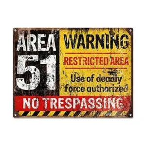 Cartel decorativo de metal de 16.0 x 12.0 in con zona 51_1