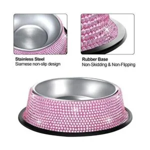 SAVORI Cuencos para perros pequeños rosados hechos a_2