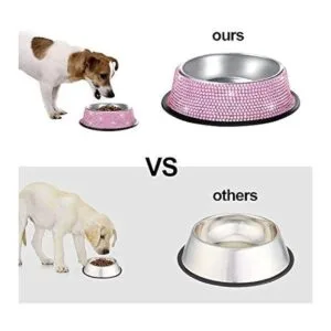 SAVORI Cuencos para perros pequeños rosados hechos a_6