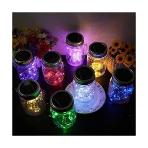 Miaro Paquete de 8 luces de tarro de masón 20 luces LED_5