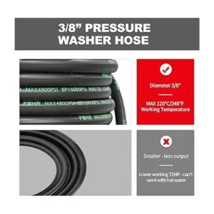 POHIR Manguera de lavado a presión de 38 pulgadas de 2_5