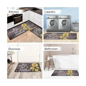 RosieLily Juego de 2 alfombras y tapetes de cocina de_7