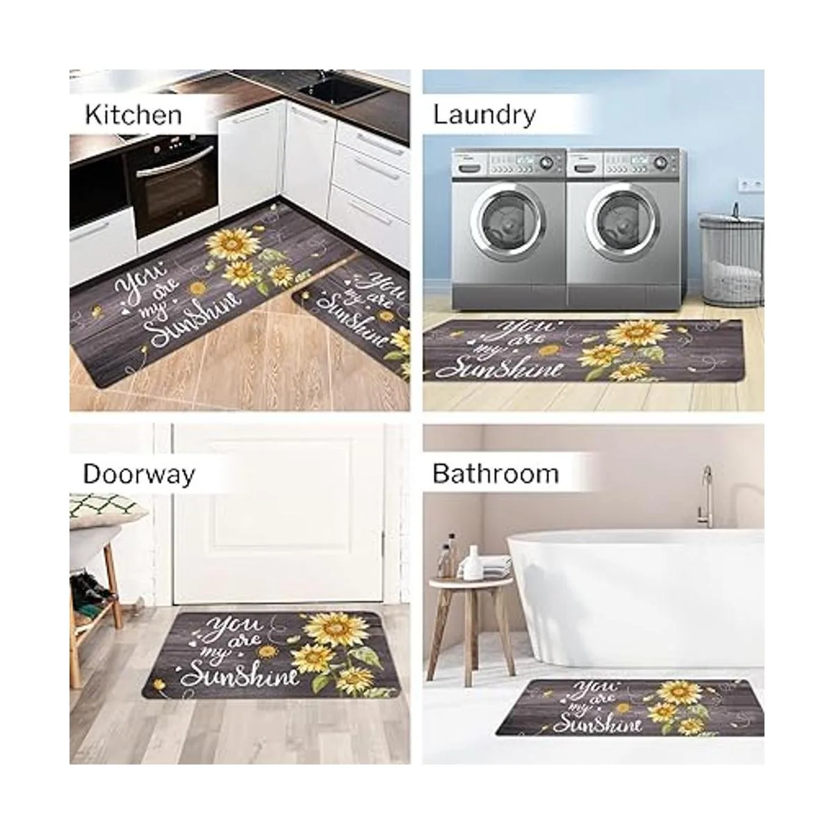 RosieLily Juego de 2 alfombras y tapetes de cocina de_7