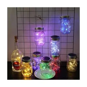 Miaro Paquete de 8 luces de tarro de masón 20 luces LED_3