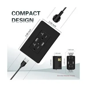 TOPELER Paquete de 2 tomas de corriente USB de pared_4