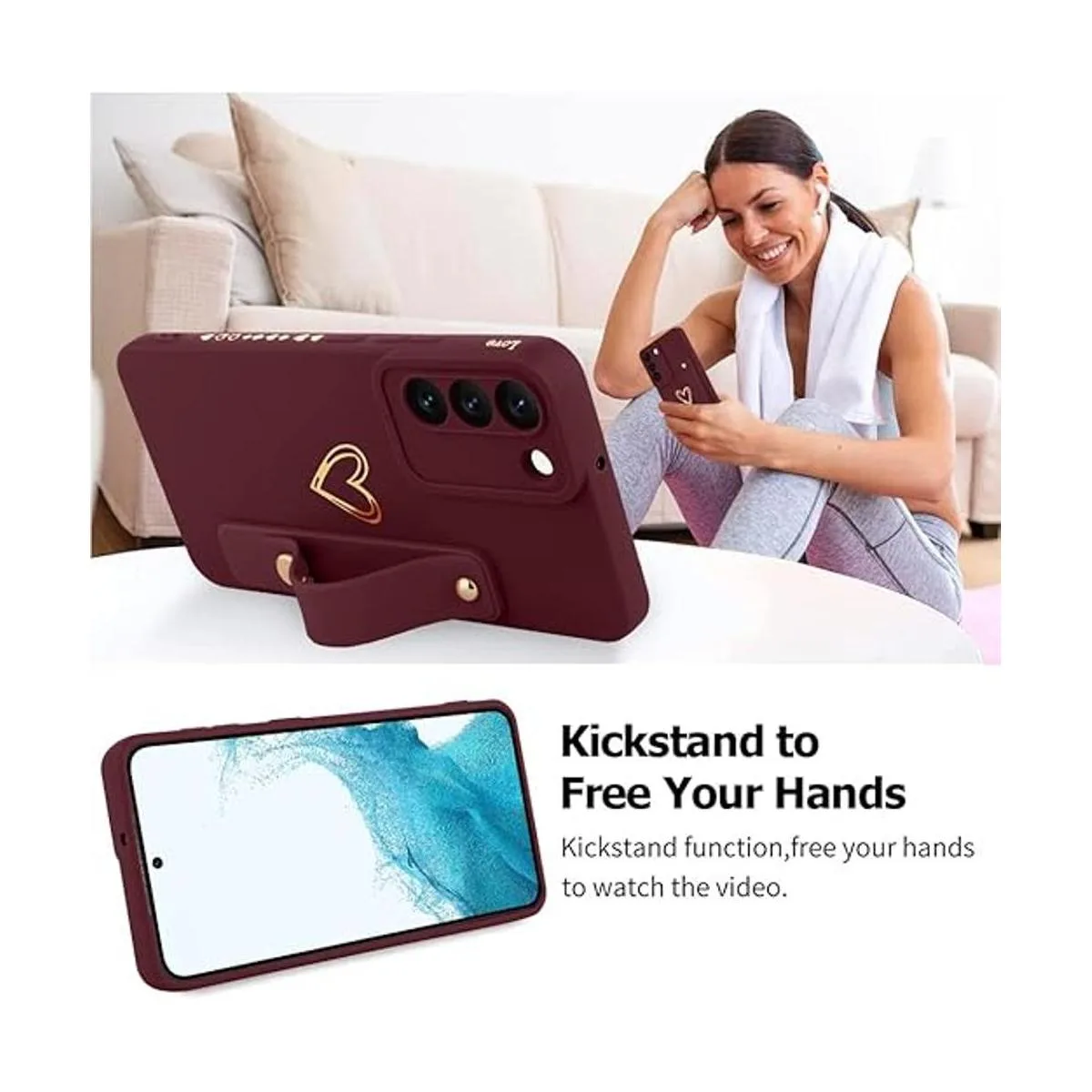 Fiyart Funda diseñada para Galaxy S22 5G con soporte para_3