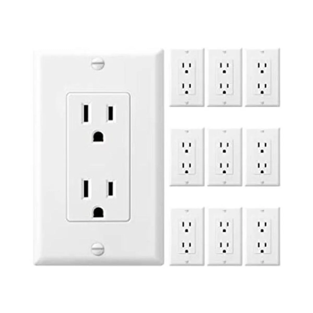 DEWENWILS Decorator Toma de corriente con placa de pared_1