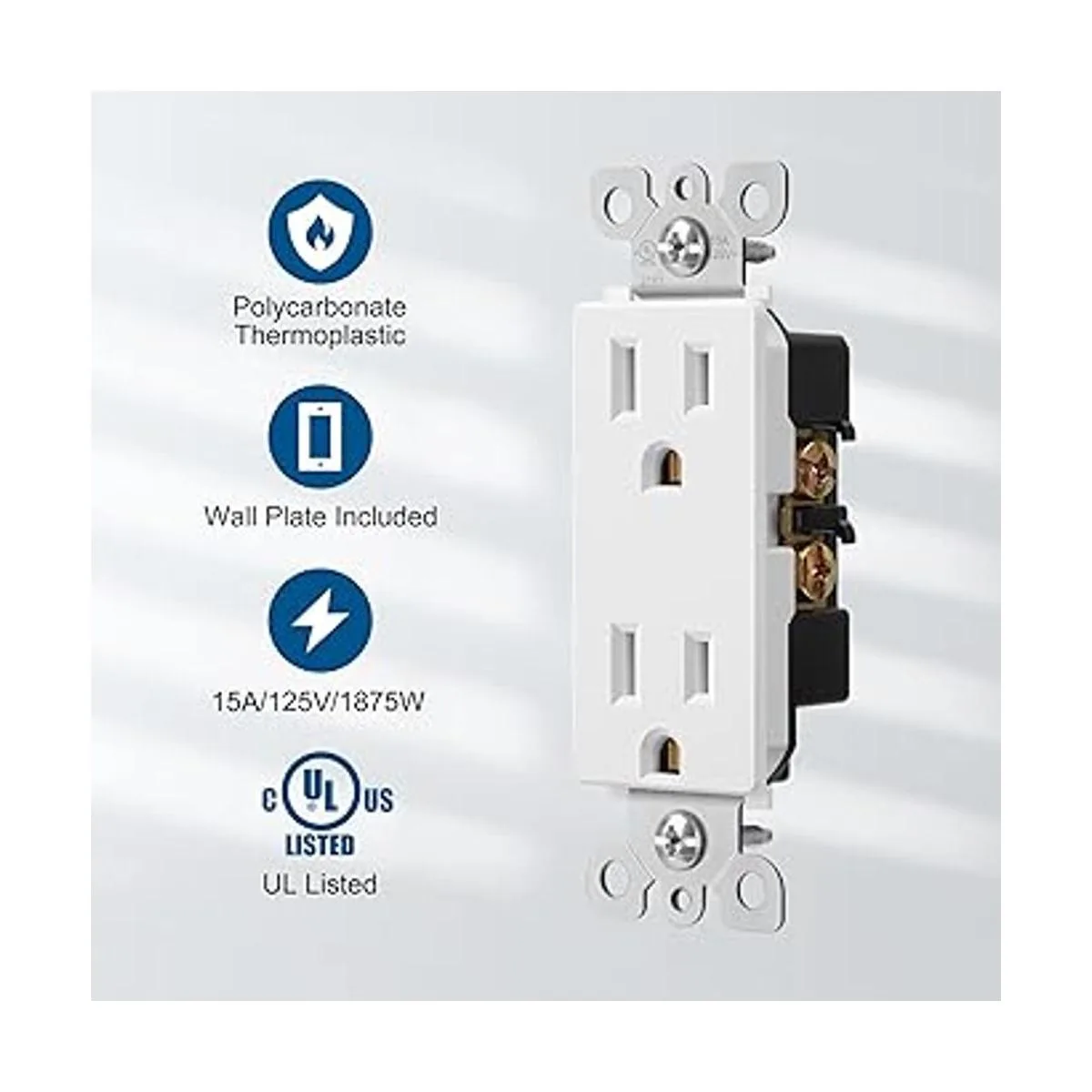 DEWENWILS Decorator Toma de corriente con placa de pared_2