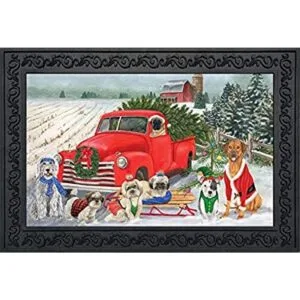 Felpudo de Navidad para perros de vacaciones camioneta_1