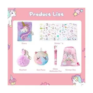 HOMICOZY Diario de unicornio para niños con cerradura y_2