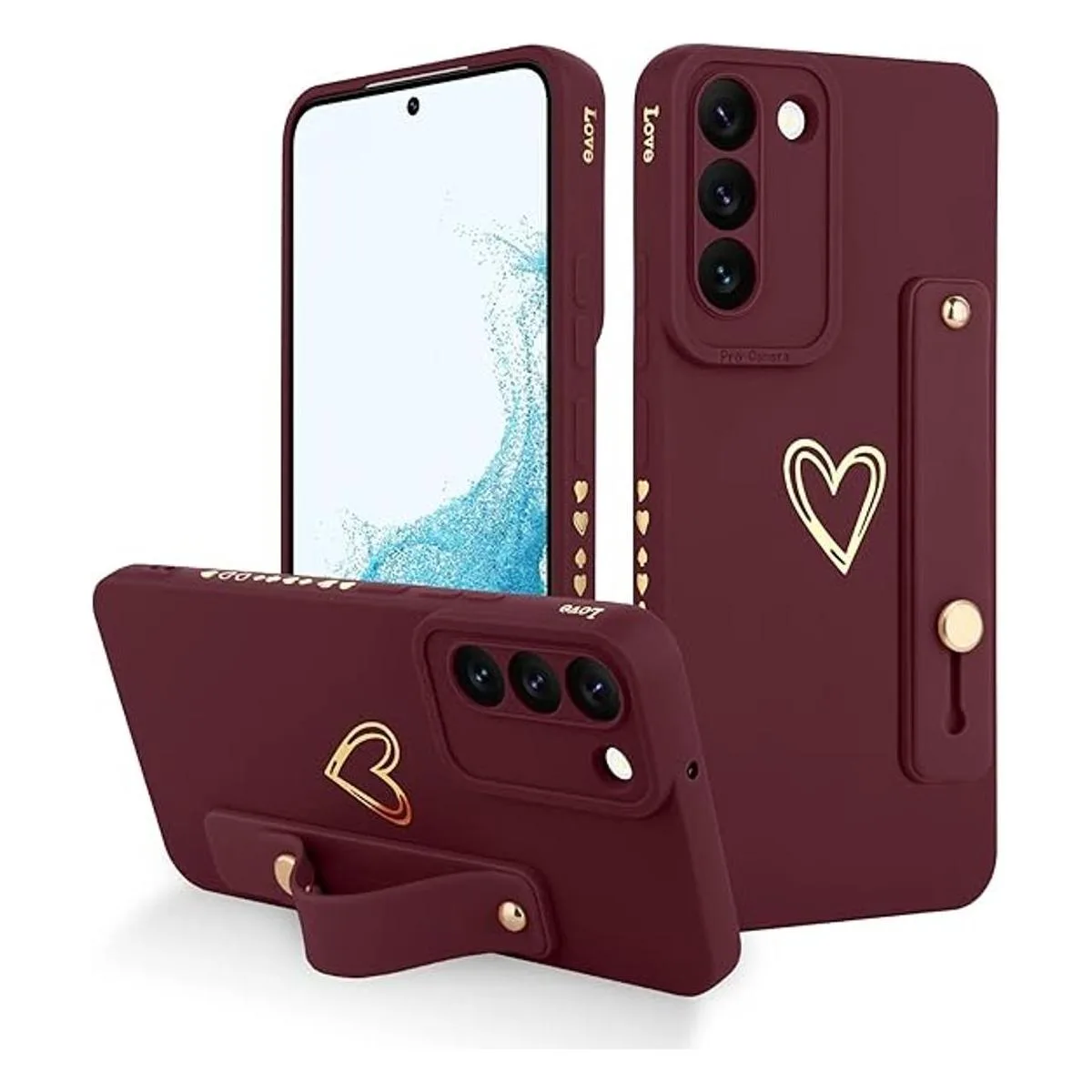 Fiyart Funda diseñada para Galaxy S22 5G con soporte para_1