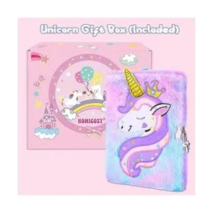 HOMICOZY Diario de unicornio para niños con cerradura y_3