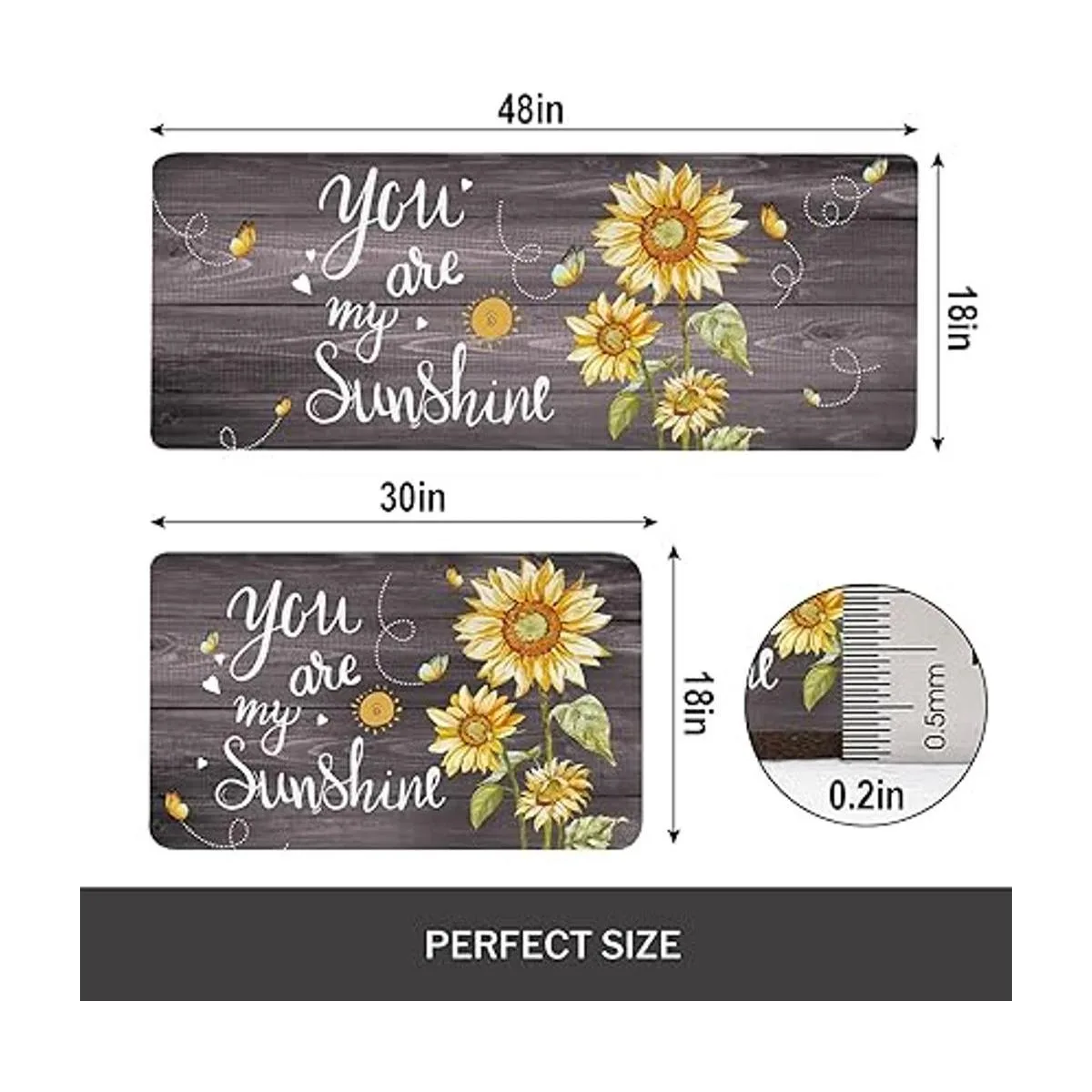 RosieLily Juego de 2 alfombras y tapetes de cocina de_2