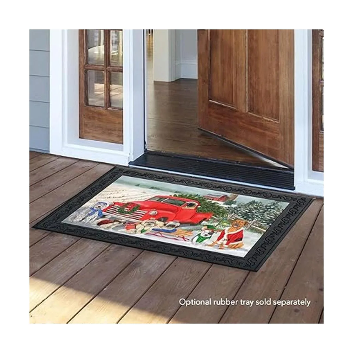 Felpudo de Navidad para perros de vacaciones camioneta_2