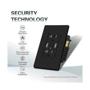 TOPELER Paquete de 2 tomas de corriente USB de pared_3