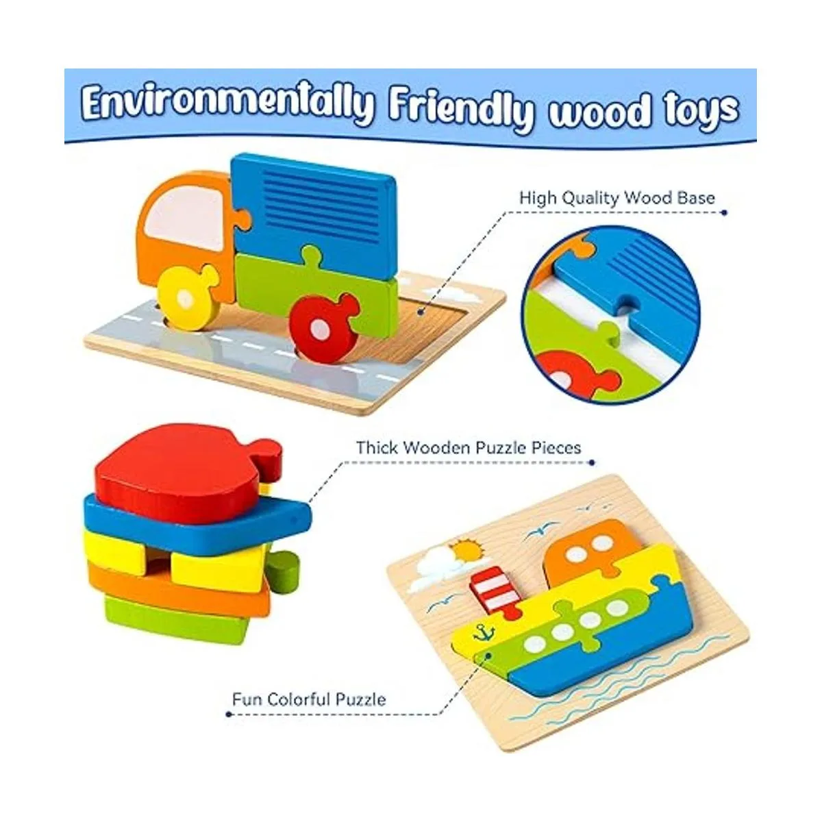 Rompecabezas de madera para vehículos regalo para niños_2
