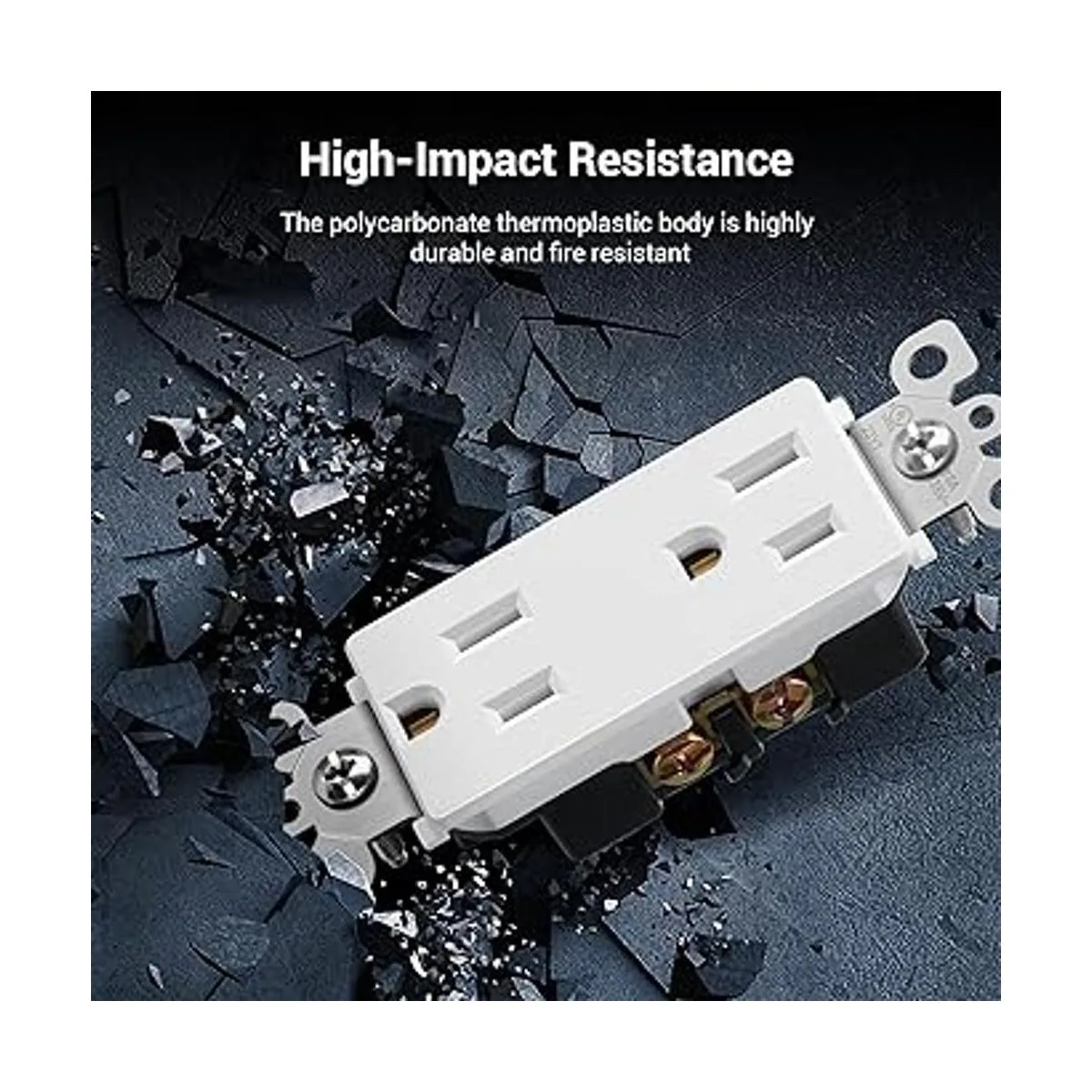 DEWENWILS Decorator Toma de corriente con placa de pared_3