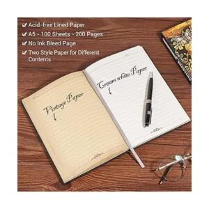 Diario de cuero en relieve con calavera cuaderno vintage_5