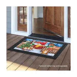 Barnyard Tapete de Navidad de muñeco de nieve para perro_3