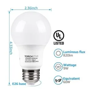 TORCHSTAR Paquete de 12 bombillas LED A19 equivalente a 60_2