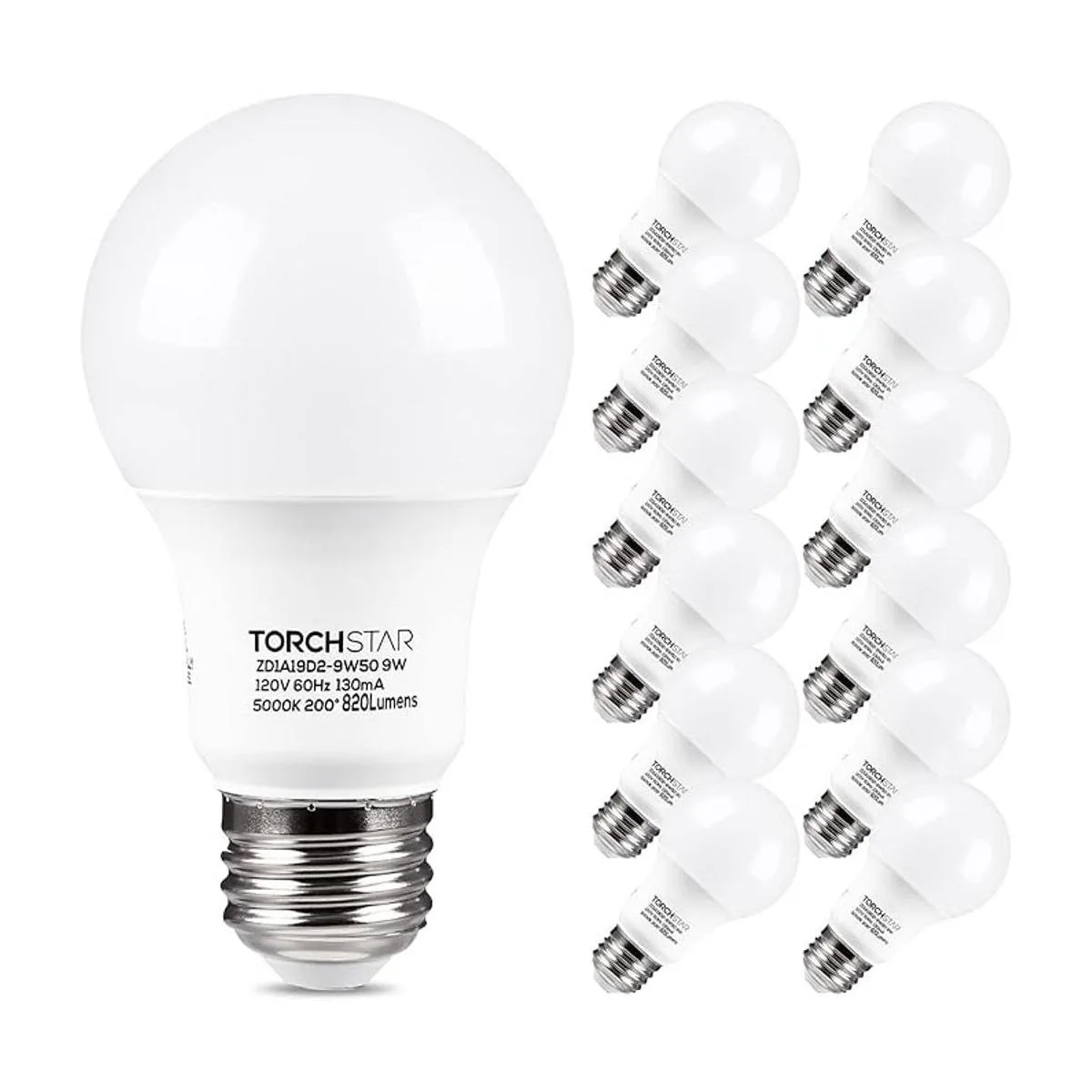 TORCHSTAR Paquete de 12 bombillas LED A19 equivalente a 60_1