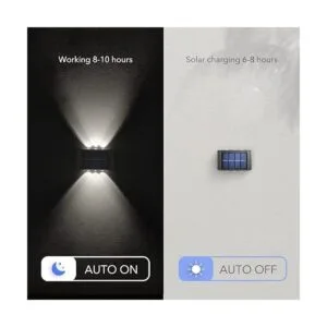 Luz solar para valla para exteriores lámpara de pared con_2