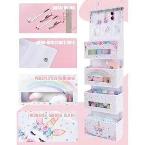 Organizador colgante de unicornio para colgar sobre la_3