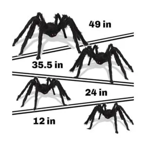 Juego de 4 arañas peludas de Halloween accesorios de_3