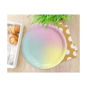 Rainbow Party Supplies platos de papel pastel 9_3