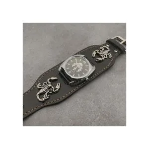 Punk Scorpion Reloj de pulsera con diseño de calavera_6