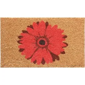 RubberCal Felpudo para puerta diseño de margaritas rojas_1