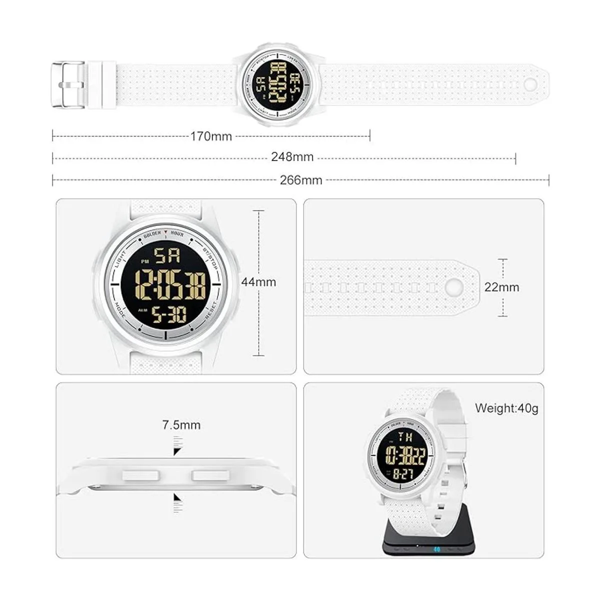 GOLDEN HOUR Reloj de pulsera para hombre y mujer con_4