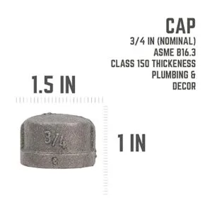 PIPE DCOR 34 pulg. Tapa de hierro maleable 10 unidades_2