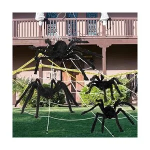Juego de 4 arañas peludas de Halloween accesorios de_2