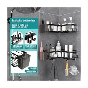 AKTECKE Organizador de ducha esquinero paquete de 2_2