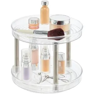 mDesign Bandeja giratoria de plástico de 2 niveles_6